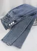 Calças de brim femininas cintura alta magro lápis mulher vintage fino estiramento denim calças primavera outono streetwear moda coreana casual vaqueros