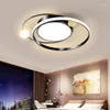 Plafonniers LED moderne anneau rond lumière pour chambre cuisine étude or Simple mode Design télécommande Luminaires