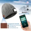 Headphones For Running Hiking Sports Winter Warm Bluetooth Headlamp Hat Headphones Beanie with LED Music Cap Builtin Speakers&Mic Earbuds