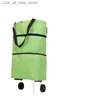 Caddies Moderne minimaliste poche légumes shopping chariot pliant portable à roulettes shopping sac à main étanche supermarché sac à provisions Q240227