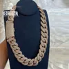 Vendita calda placcato oro Vvs Moissanite Collana a maglie cubane Stile Hip Hop Taglio brillante rotondo Sier Gioielli con bracciale fine