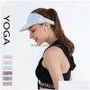 Chapeaux d'extérieur Al-Yoga Sports Sunsn Hat Femmes Courir en plein air Tennis Open Top Parasol Respirant Cyclisme Canard Langue Drop Livraison Spo Dhvf0