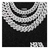 Anhänger Halsketten Yu Ying Pass Diamond Test 8-14 mm breit Gra Moissanit 18K Gold Sterling Sier Cuban Link Kette für Männer Hip Hop Halskette DHHBD