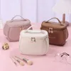 Bolsas de cosméticos, estuche de maquillaje de alta capacidad, moda que combina con todo, malla 2024 para mujer, fundas informales sólidas Retro versión coreana