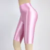 Damenhose, 80er-Jahre-Shorts, neonglänzend, Biker-Stil, hohe Taille, dehnbar, für Yoga, Workout, Laufen, aktive Jogginghose für Damen