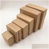 Cadeau cadeau 24pcs / lot 7 tailles petite boîte d'emballage en carton kraft savon à la main bonbons pour décorations de mariage fournitures de fête d'événement drop d dhwpt