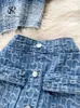 Babyoung Women Summer Sexy Denim Zestaw bez ramiączek burzy zamek błyskawiczny