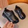 Baby garçons extérieurs chaussures décontractées chaussures pour enfants chaussures en cuir pour le mariage style britannique metal classique noire brun enfant baskets