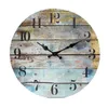 Relojes de pared Reloj de madera redondo de 10 pulgadas Vintage Rústico Sin tictac Silencioso Funciona con pilas Sala de estar Dormitorio Interior Digital Analógico