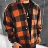 Men's Jackets Youth Lapel Jacket Slim Casual Harajuku Plaid Autumn And Winter Warm Business Novelty