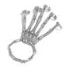 Modische, personalisierte Cluster-Ringe, Hand-Accessoires, Punk-Totenkopf, vielseitiges Handknochen-Fünf-Finger-Ring-Armband, verstellbare All-in-One-Kette 2024227