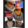 Łańcuch perłowy dla mężczyzn Pełny mrożony link Naszyjnik moda biżuteria