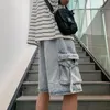 2024 Yaz Yeni Ultra İnce Elastik Kısa Kargo Kot Moda Retro Düğmesi Eski Tasarım Denim Sokak Giyim Pamuk Emtia Kısa Erkek A181 240227