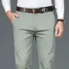 Pantaloni casual in fibra di bambù da uomo nuovi della primavera 2023 stile classico pantaloni da lavoro in cotone elasticizzato kaki marca maschile