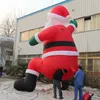 8mH (26ft) Outdoor Christmas Inflatable Santa With Blower For Nightclub Christmas Stage Event Decor Christmas Decoration