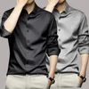 S-6XL Heren Shirt Lange Mouw Strijkvrij Rimpel Slip Zakelijke Jurk High end Professionele Casual Pak Wit Overhemd 240220