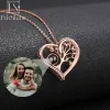 Necklaces EthShine Personalized Projection Picture Pendant 925 Sterling Silver Necklace Custom Photo Love Heart Pendant Jewelry Women Gift