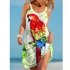 Vestidos casuais midi mulheres boêmio sem mangas havaí estilo solto tripulação pescoço sundress férias baggy vestidos para roupas de verão