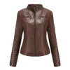 Veste en simili cuir femme manteau de mode printemps automne vêtements taille européenne américaine vêtements marron rouge noir abricot café 240222