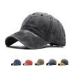 Bollmössor unisex vintage tvättad nödbiten baseball cap twill justerbar pappa hatt denim ostrukturerad låg profil vanlig bomull