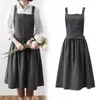 Casual Kleider Nordic Einfache Floristen Schürze Baumwolle Leinen Garten Kaffee Shops Küche Schürzen Für Kochen Backen Restaurant Tops