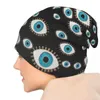 Berets Evil Eye Print Beanie Hats Greek Mati Mataki Knitting Hat Gym Elastic Men Women Caps Winter Custom Trendy Bonnet Gift