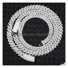 Anhänger Halsketten Yu Ying Pass Diamond Test 8-14 mm breit Gra Moissanit 18K Gold Sterling Sier Cuban Link Kette für Männer Hip Hop Halskette DHHBD