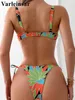 Kolorowe wydrukowane wydrukowane bikini u kobiet w bikini u kobiety kąpielowe kostium kąpielowy Dwuączkowe bikini zestaw kąpielowy Bather Swim Swim V4900 T240227