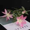 Decoratieve bloemen Kunstmatige groene planten Bonsai Paars Roze Clematis Valse bloesem Rhodotypos Scandens