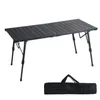 Camp Furniture Outdoor Camping Tables Folding Portable Adjustable Egg Roll Table Multi-function Travel Picnic BBQ