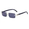 Sıcak satış 925Silver Baguette Moissanite Elmas Güneş Gözlüğü Güneş Gözlükleri Erkekler Kırık Metal Mor Lens
