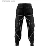 Herenbroeken Heren Gym Joggers Casual broek Joggingbroek Fitnessbroek Hiphop Cargobroek Mannelijke streetwear Mannen Reflecteren Sport-trackbroek T240227