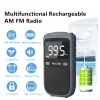 Radio de diffusion météo extérieure AM/FM, Portable, récepteur de poche, haut-parleur stéréo, Radio Rechargeable avec réveil