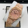 Coleção de relógios de pulso populares Relógio de pulso AP Watch Royal Oak Series Watch Womens Watch 33mm de diâmetro Quartz Movement Precision Steel Platinum Rose Gold Leisure Fem