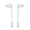 Dangle Kroonluchter Dangle Oorbellen Luxe Kwastje Lange Ketting Zirkoon Vleugelpiercings Drop Dames Meisjes Partij Sieraden Eh2060 Drop Deliver Dh2R3