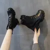 Boots Genuine Leather For Women's Casual Lace Up Inner Increase Bota Feminina Inverno Sapato Feminino Botki Damskie