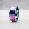 Cluster Rings SexaMara Women Jewelry Grade AAA Quality Rainbow Color Hematite Stone 10mm Width Flat (1 Piece) HR1006