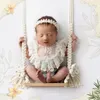 Född pografi Props Swing Prop Woodsits Baby Po Poshoot Accessories 240220