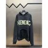 Mens Designer Hoodie Balencigs Moda Hoodies Hoody Mens Suéteres Alta Qualidade Alta Versão Paris B Family Fita Padrão Americano Carta Manga Longa Solta Fit D9ox