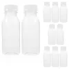 Bouteilles d'eau 250/250/300/350ml bouteille transparente jus en plastique boisson au lait pour animaux de compagnie avec couvercle Camping randonnée Drinkware