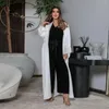 Vêtements ethniques Mode musulmane Cardigan Robe en mousseline de soie Costume Moyen-Orient Femmes ArabianAbaya et Combinaison Élégante Deux Pièces Ensemble Dubaï