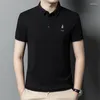 Men's Polos 2024 Light Luxury Summer Cotton Trend Fashion Boy Printed Casual Business Lapel Polo Shirt Comfortable Short-sleeved Top M-4XL