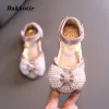 Spor ayakkabı kız ayakkabısı 2022 bahar çocukları moda sandalet markası rhinestone Mary Janes parıltı prenses toddler elbise partisi dans bebek daireleri