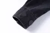 Xinxinbuy 2024メンデザイナージャケットエンボスレターポケット1854デニムジャケット長袖女性ブラックブルーS-XL