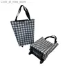 Shopping Carts Oxford cloth folding shopping cart luggage trolley wheels household tools trailer lever bags Q240227