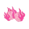 Punkjärn på lappar rosa eld tärningar broderade sy på lappar emblem märke applikation reparera patch diy hantverk tillbehör för klädjacka jeans ryggsäckar