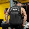 Herrtankstoppar sommar ny sport casual mens väst jogger gym springer träning bomull rund hals ärmlös t-shirt träningskläder tank top t240227