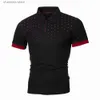 Męskie koszulki Summer Mens Solid Kolor Polo Shirt męska Slim Fit T-shirt moda oddychająca z krótkim rękawem T240227