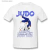 Homens camisetas Judo Mens O-pescoço Camiseta Me e sua primeira lição é-livre Camiseta Impressão gráfica Homme O-pescoço Camiseta T240227