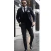 Suits Boss Men Düğün Yakası Nazik Damat Giymek İnce Fit Sağdı Düğün Smokin 3 Parça Ceket Pantolon Yelek En İyi Adam Blazer